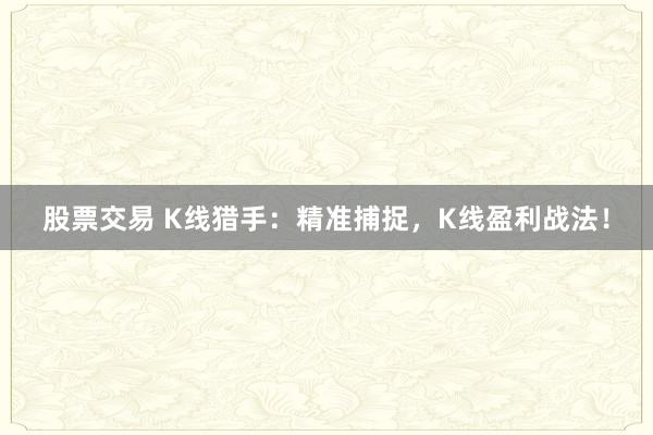 股票交易 K线猎手：精准捕捉，K线盈利战法！