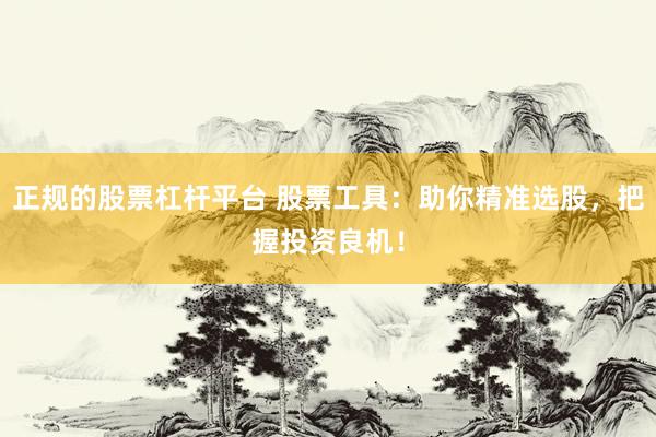 正规的股票杠杆平台 股票工具：助你精准选股，把握投资良机！