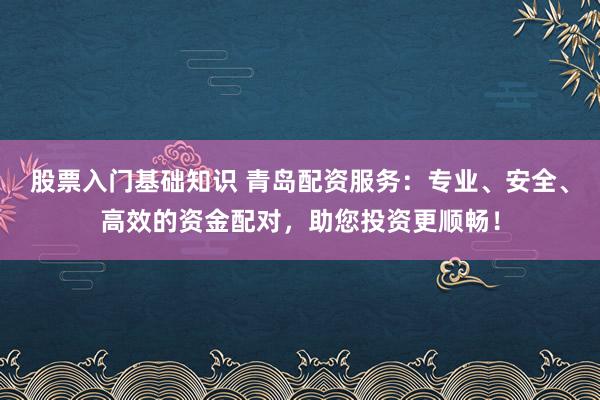 股票入门基础知识 青岛配资服务：专业、安全、高效的资金配对，助您投资更顺畅！