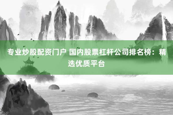 专业炒股配资门户 国内股票杠杆公司排名榜：精选优质平台