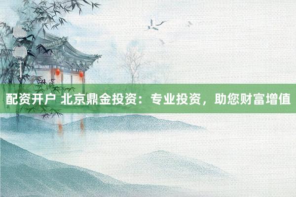 配资开户 北京鼎金投资：专业投资，助您财富增值