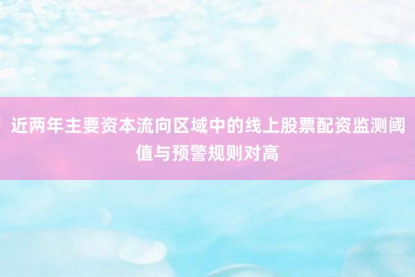 近两年主要资本流向区域中的线上股票配资监测阈值与预警规则对高