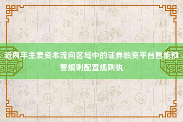 近两年主要资本流向区域中的证券融资平台智能预警规则配置规则执