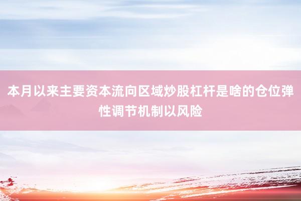 本月以来主要资本流向区域炒股杠杆是啥的仓位弹性调节机制以风险