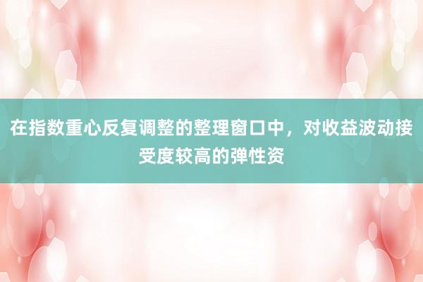 在指数重心反复调整的整理窗口中，对收益波动接受度较高的弹性资