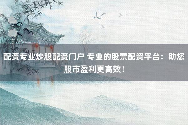 配资专业炒股配资门户 专业的股票配资平台：助您股市盈利更高效！